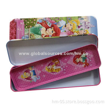 Tin pencil packaging box, glossy/matte lamination, customized sizes, colors and logos are accepted